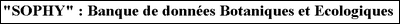 SOPHY Banque de donn�es botaniques